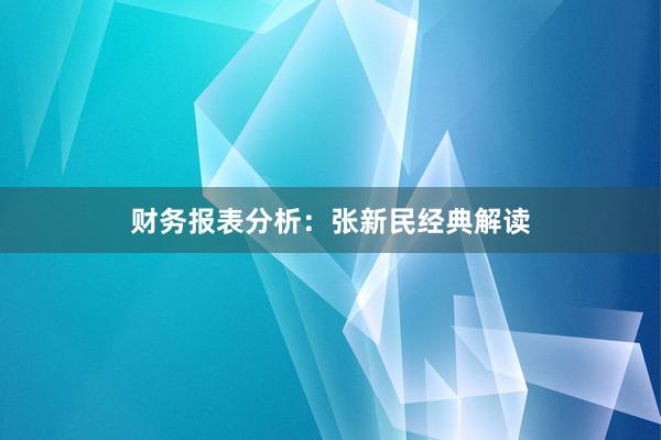 财务报表分析：张新民经典解读